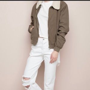 Brandy Melville Green Bomber Jacket